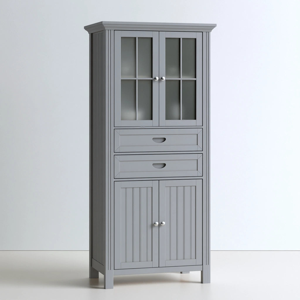 Meuble de rangement aux lignes épurées, coloris gris