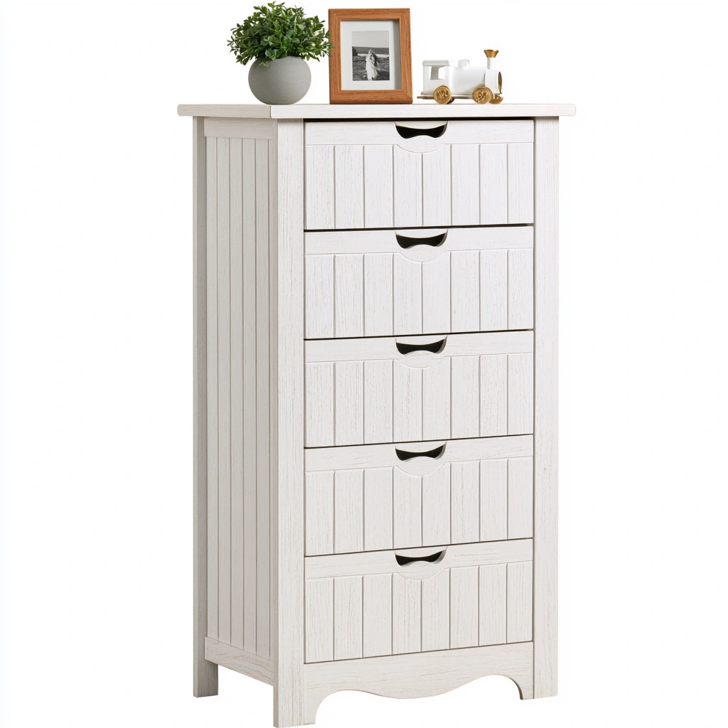 Meuble de rangement en bois, coloris blanc