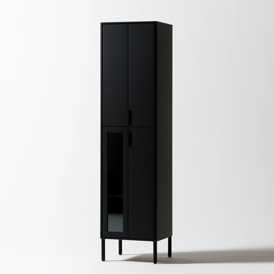 Meuble de rangement aux lignes épurées, coloris noir