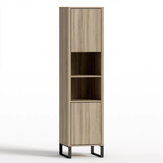 Meuble de rangement en bois finition chêne, coloris brun clair