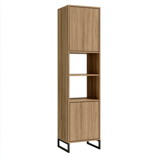 Meuble de rangement en bois finition chêne, coloris brun clair