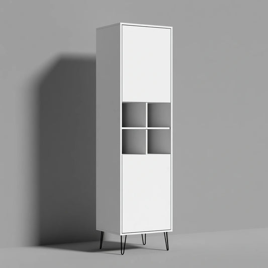 Meuble de rangement aux lignes épurées, coloris blanc